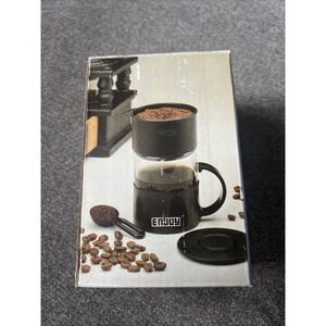 Enjoy Coffee Cup with Filter Net Unisex OS Black Glass Tea Brewer Set